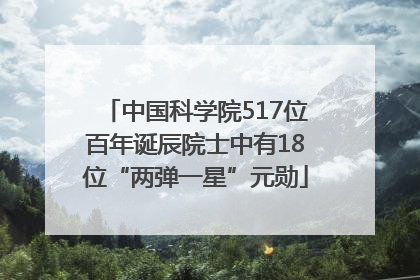中国科学院517位百年诞辰院士中有18位“两弹一星”元勋