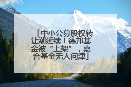中小公募股权转让潮延续！德邦基金被“上架”，嘉合基金无人问津
