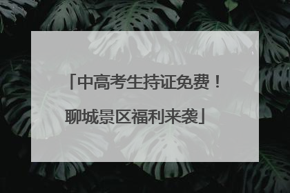中高考生持证免费！聊城景区福利来袭