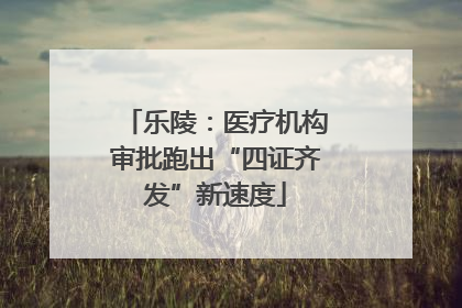 乐陵：医疗机构审批跑出“四证齐发”新速度