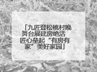 九匠登松桃村晚舞台展建房绝活 匠心垒起“有房有家”美好家园