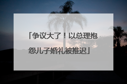 争议大了！以总理抱怨儿子婚礼被推迟