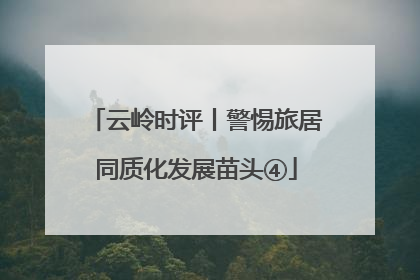 云岭时评丨警惕旅居同质化发展苗头④