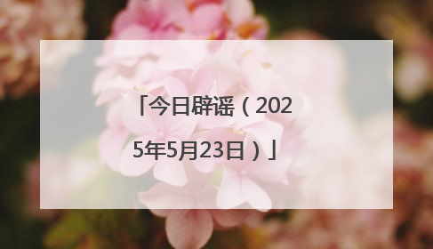 今日辟谣（2025年5月23日）