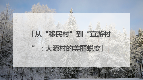 从“移民村”到“宜游村”：大源村的美丽蜕变