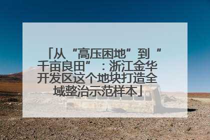 从“高压困地”到“千亩良田”：浙江金华开发区这个地块打造全域整治示范样本
