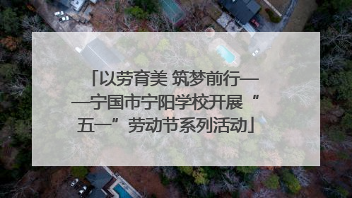 以劳育美 筑梦前行——宁国市宁阳学校开展“五一”劳动节系列活动