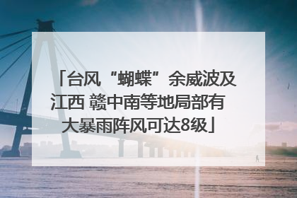 台风“蝴蝶”余威波及江西 赣中南等地局部有大暴雨阵风可达8级