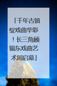 千年古镇绽戏曲华彩！长三角顾锡东戏曲艺术周启幕