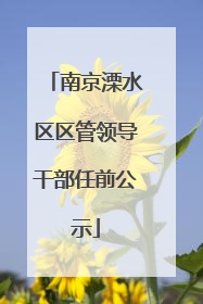 南京溧水区区管领导干部任前公示