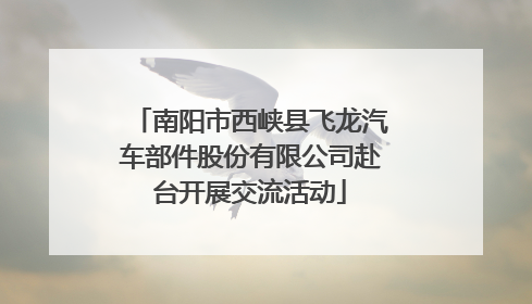 南阳市西峡县飞龙汽车部件股份有限公司赴台开展交流活动