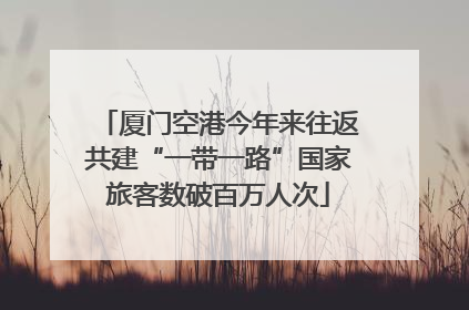 厦门空港今年来往返共建“一带一路”国家旅客数破百万人次