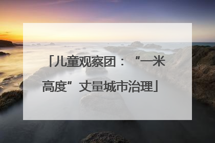 儿童观察团：“一米高度”丈量城市治理