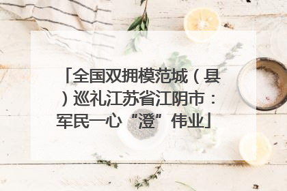 全国双拥模范城（县）巡礼江苏省江阴市：军民一心“澄”伟业