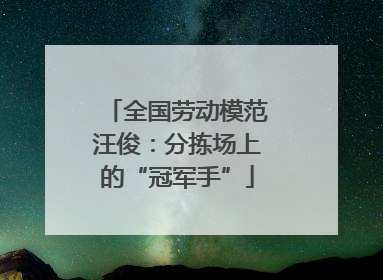 全国劳动模范汪俊：分拣场上的“冠军手”