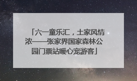 六一童乐汇，土家风情浓——张家界国家森林公园门票站暖心宠游客