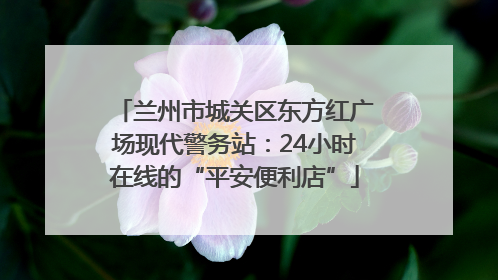 兰州市城关区东方红广场现代警务站：24小时在线的“平安便利店”