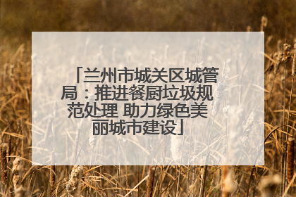 兰州市城关区城管局：推进餐厨垃圾规范处理 助力绿色美丽城市建设