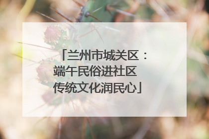 兰州市城关区：端午民俗进社区 传统文化润民心