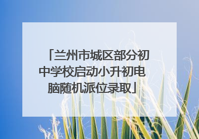 兰州市城区部分初中学校启动小升初电脑随机派位录取