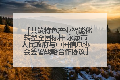 共筑特色产业智能化转型全国标杆 永康市人民政府与中国信息协会签署战略合作协议