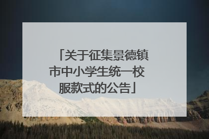 关于征集景德镇市中小学生统一校服款式的公告