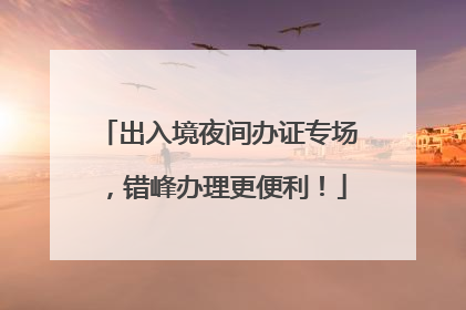 出入境夜间办证专场，错峰办理更便利！