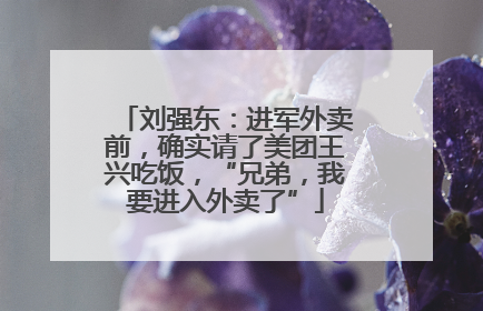 刘强东：进军外卖前，确实请了美团王兴吃饭，“兄弟，我要进入外卖了”