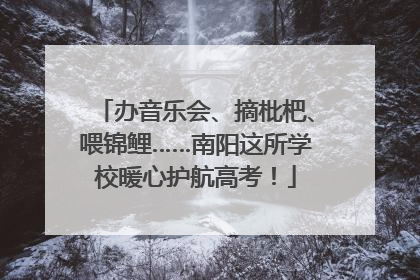 办音乐会、摘枇杷、喂锦鲤……南阳这所学校暖心护航高考！
