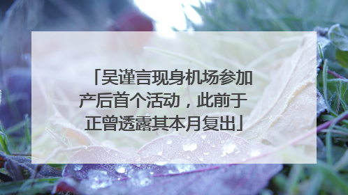 吴谨言现身机场参加产后首个活动，此前于正曾透露其本月复出