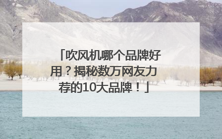 吹风机哪个品牌好用？揭秘数万网友力荐的10大品牌！