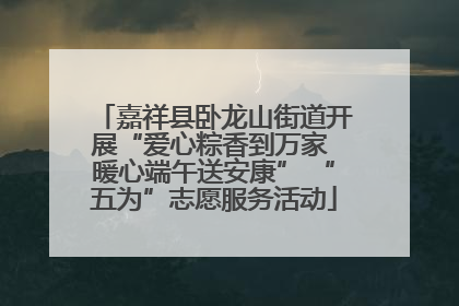 嘉祥县卧龙山街道开展“爱心粽香到万家 暖心端午送安康” “五为”志愿服务活动