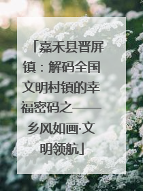 嘉禾县晋屏镇：解码全国文明村镇的幸福密码之——乡风如画·文明领航