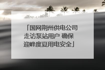 国网荆州供电公司走访泵站用户 确保迎峰度夏用电安全