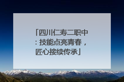 四川仁寿二职中：技能点亮青春，匠心接续传承