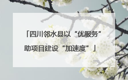 四川邻水县以“优服务”助项目建设“加速度”
