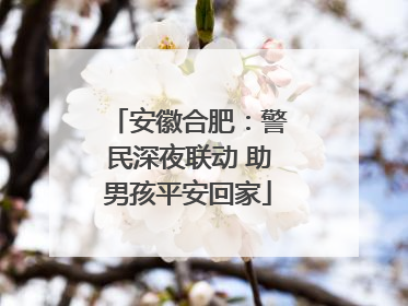 安徽合肥：警民深夜联动 助男孩平安回家