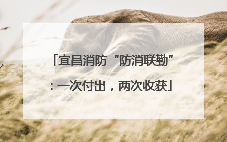 宜昌消防“防消联勤”：一次付出，两次收获