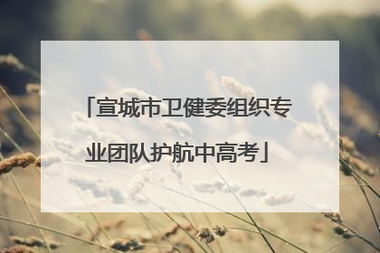 宣城市卫健委组织专业团队护航中高考