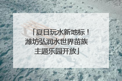 夏日玩水新地标！潍坊弘润水世界苗族主题乐园开放