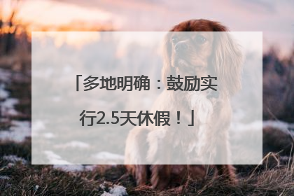 多地明确：鼓励实行2.5天休假！
