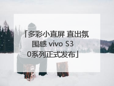 多彩小直屏 直出氛围感 vivo S30系列正式发布