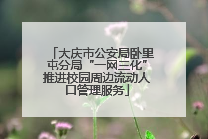 大庆市公安局卧里屯分局“一网三化”推进校园周边流动人口管理服务