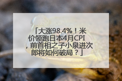 大涨98.4%！米价领跑日本4月CPI，前首相之子小泉进次郎将如何破局？