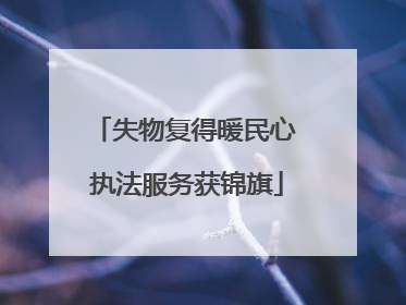 失物复得暖民心 执法服务获锦旗