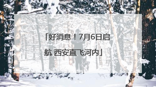 好消息！7月6日启航 西安直飞河内