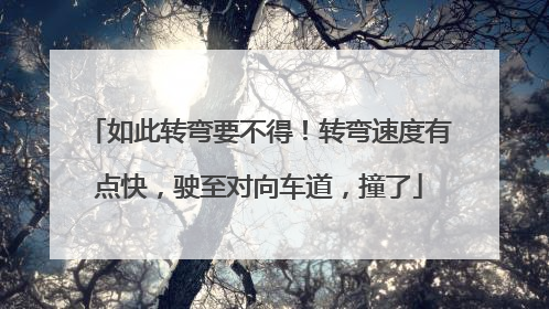 如此转弯要不得！转弯速度有点快，驶至对向车道，撞了