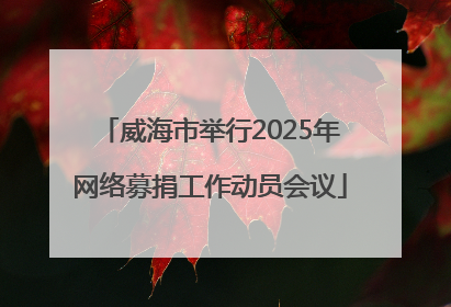 威海市举行2025年网络募捐工作动员会议