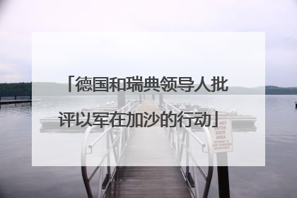 德国和瑞典领导人批评以军在加沙的行动