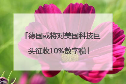 德国或将对美国科技巨头征收10%数字税